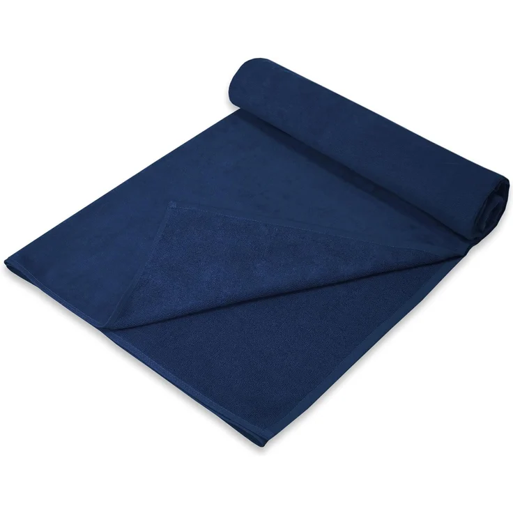 ZOLLNER Strandlaken, 100% Baumwolle, 100x200 cm, navy – Bild 1