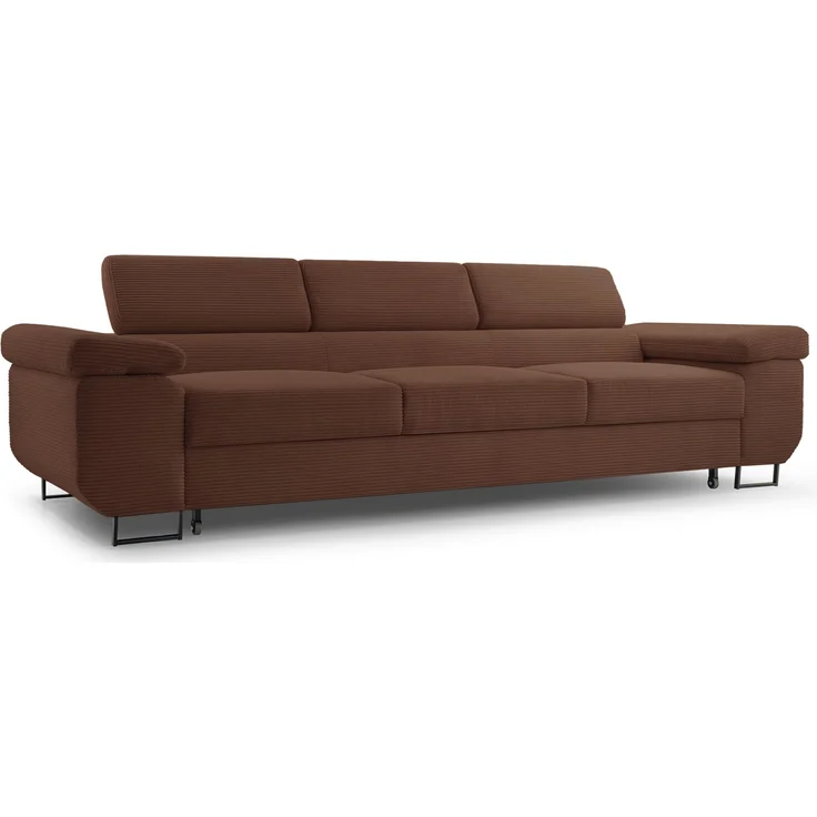 Selsey 'Capurso' Schlafsofa mit verstellbaren Kopfstützen und Stauraum, Cord, Rostbraun – Bild 1