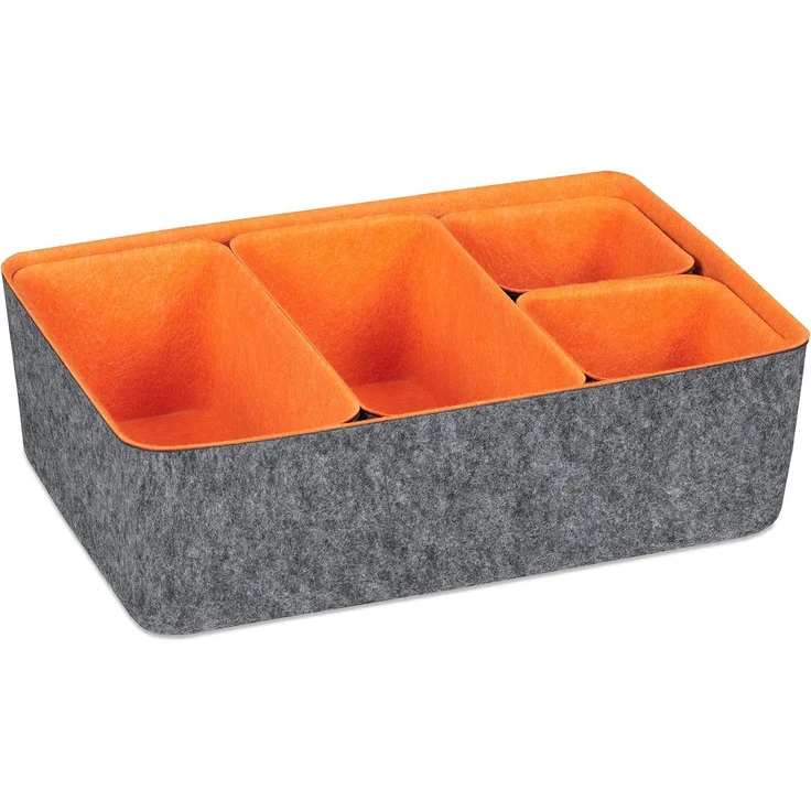 Relaxdays 5-teiliger Schubladen Organizer Filz – Bild 6