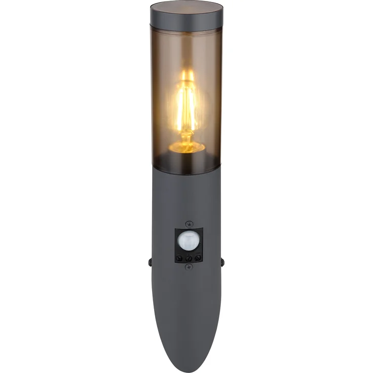 LED Außenwandleuchte Anthrazit & Rauchfarben mit Bewegungsmelder, Höhe 41cm – Bild 6