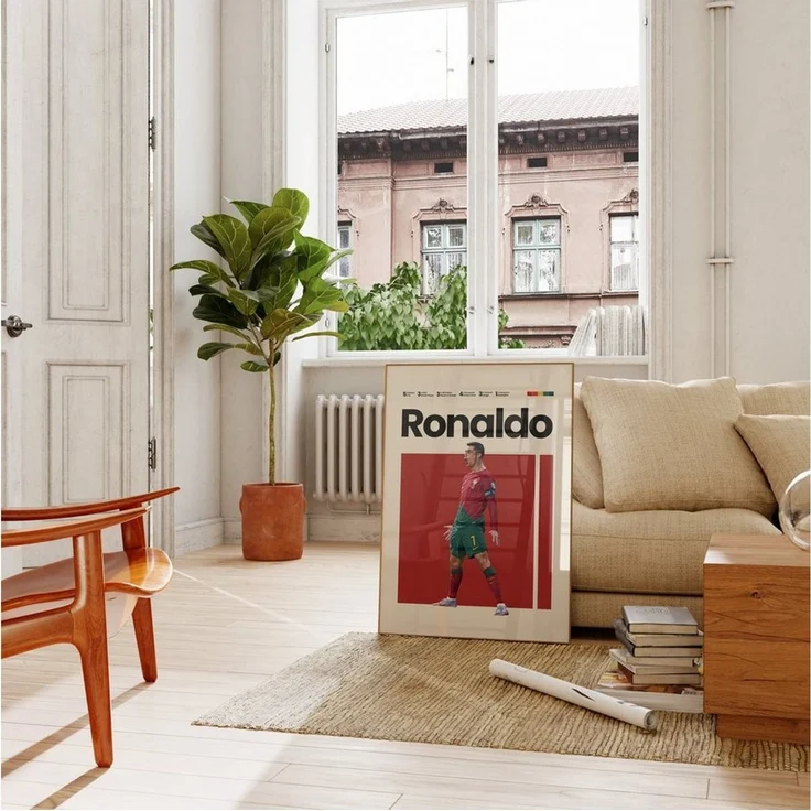 JUSTGOODMOOD Poster Premium ® Christiano Ronaldo Poster · Portugal Trikot · ohne Rahmen – Bild 4