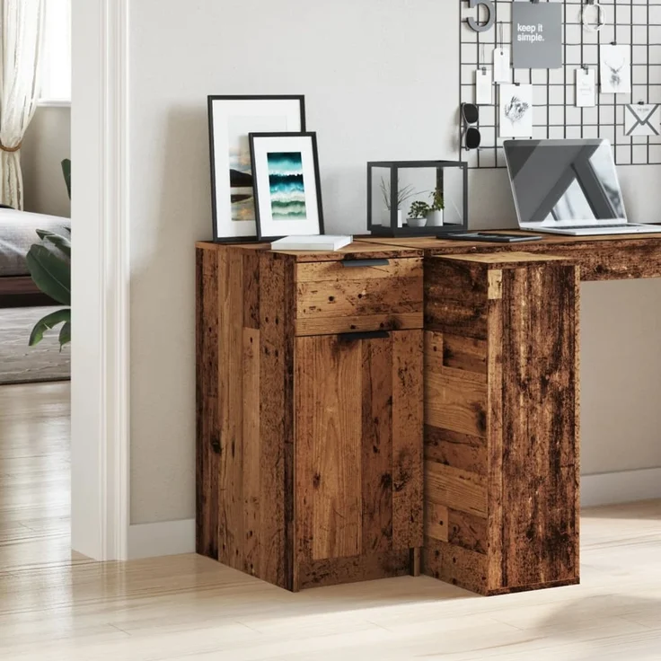 vidaXL Büroschrank Altholz-Optik 33x50x75 cm Holzwerkstoff 856997 – Bild 3