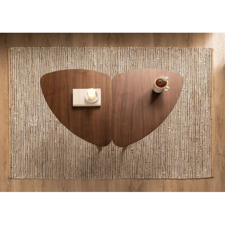 Couchtisch Nussbaum-Echtholzfurnier 120x70x45 braun lackiert BUTTERFLY #115 – Bild 2
