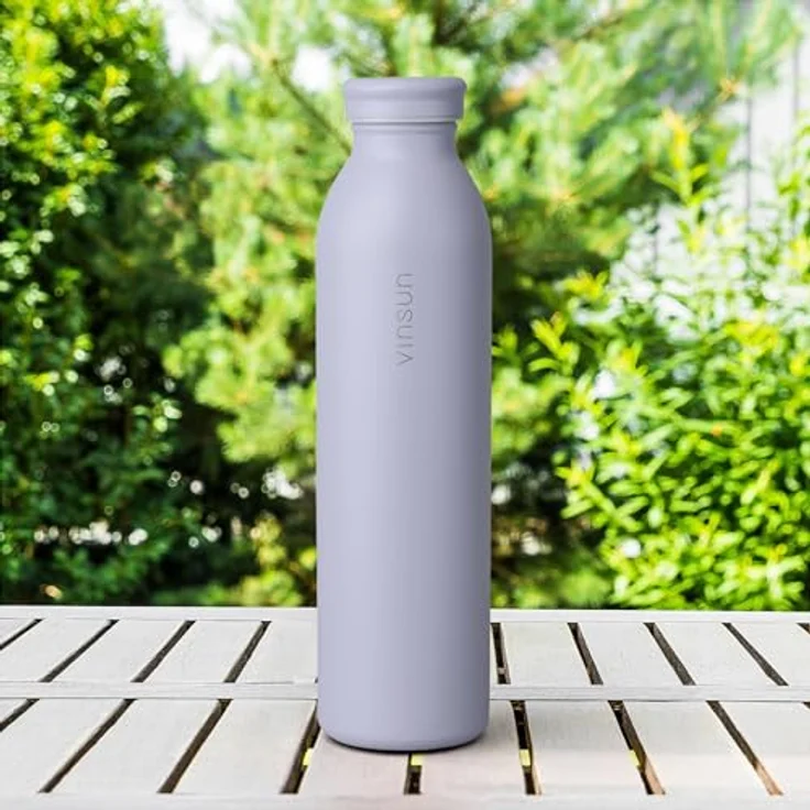 Vinsun Isolierflasche Edelstahl Flasche 600ml, Thermoflasche doppelwandig isoliert BPA frei, Auslaufsicher, Kohlensäure geeignet, bruchsicher, Kalt- & Heißgetränk – Bild 6