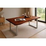 Esstisch Baumkante massiv Akazie nussbaum 160 x 85 silber QUINN 61854180