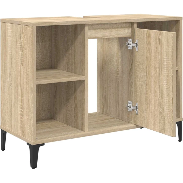vidaXL Waschbeckenunterschrank mit Regal Sonoma-Eiche 80 x 33 x 60 cm 881271 – Bild 5