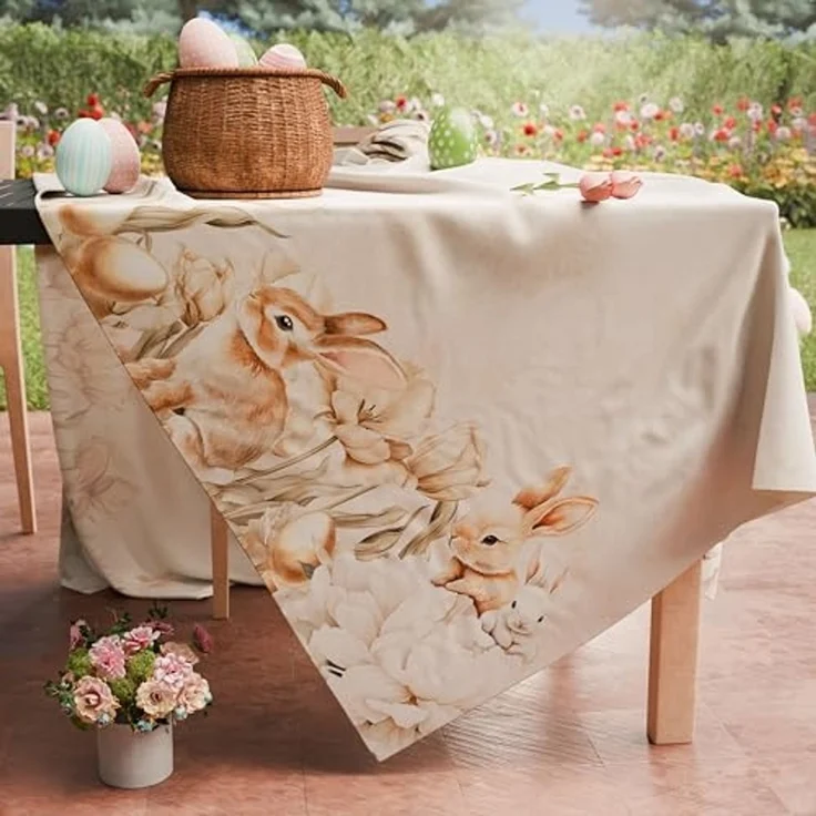 Petti Artigiani Italiani - Tischdecke für Ostern, schmutzabweisend, rechteckig, für die Küche, Design Sweet Easter, für 14 Plätze (140x300 cm), 100% Made in Italy – Bild 4