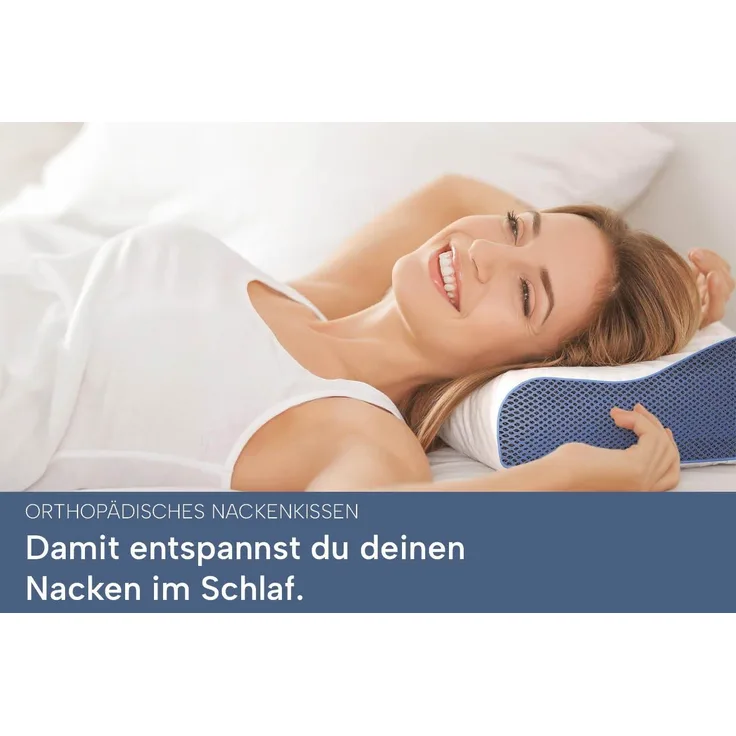 casimum Nackenstützkissen Orthopädisch mit atmungsaktivem Klimabezug, Füllung: Memory Foam, Bezug: Ohne, Seitenschläfer, Rückenschläfer, ergonomisches Nackenstützkissen, höhenverstellbar 60x30, ohne Bezug