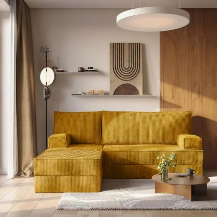 Masseno Ecksofa NOTIA, modulares Boneless Sofa mit Schlaffunktion, Farbe POSO 01, 3 Sitzflächen, Kordstoffbezug – Bild 5