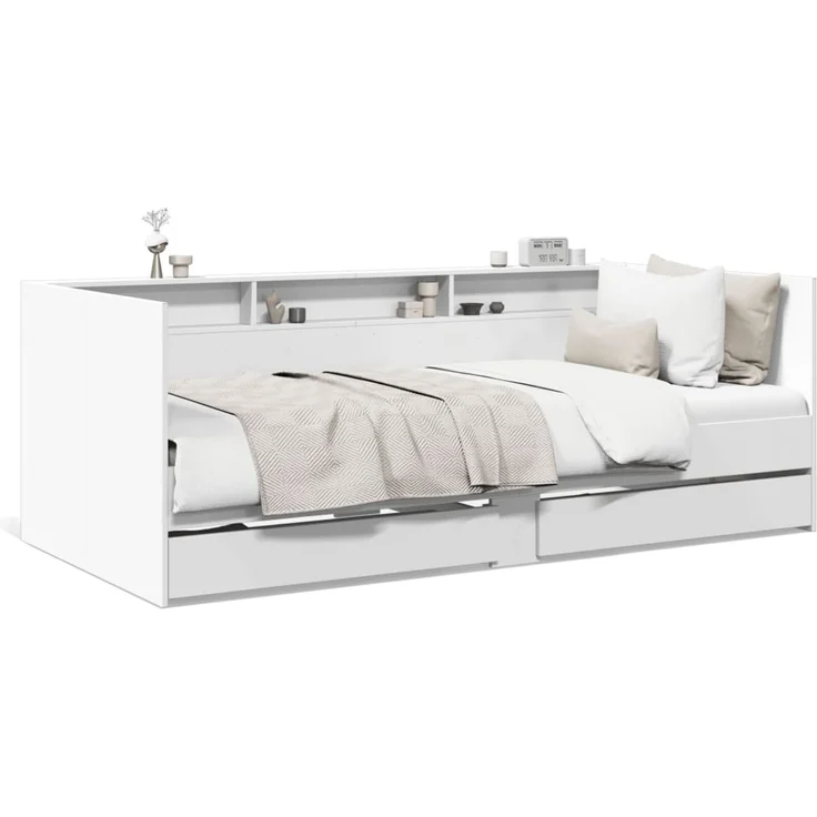 vidaXL Tagesbett mit Schubladen ohne Matratze Weiß 100x200 cm 3280839 – Bild 2