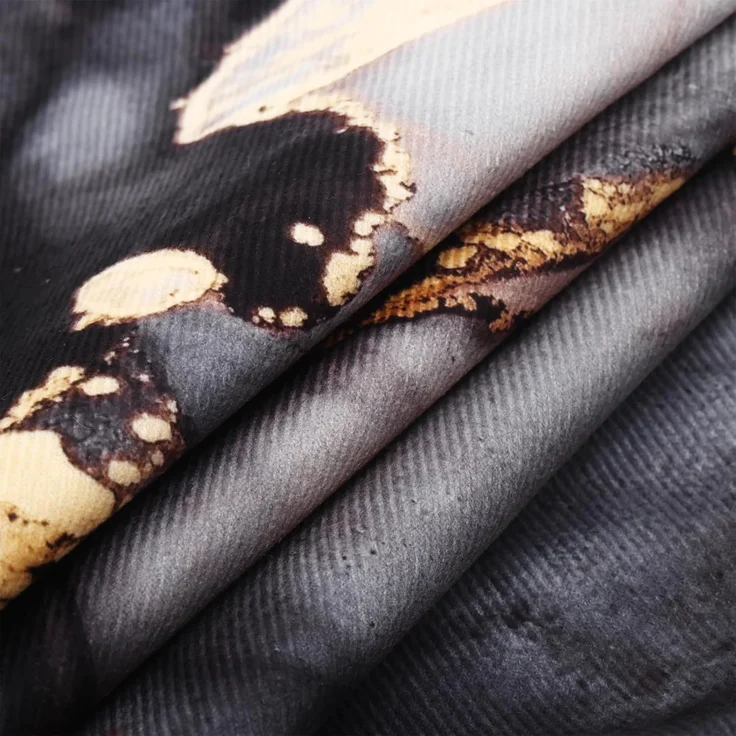 Velvet Kissenbezüge 45×45 cm 4er-Set Marmor Schwarz & Gold, Luxus Fluid Art, Couch – Bild 2
