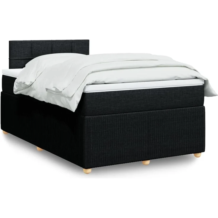 vidaXL Boxspringbett mit Matratze Schwarz 120x200 cm Stoff 3287425 – Bild 1