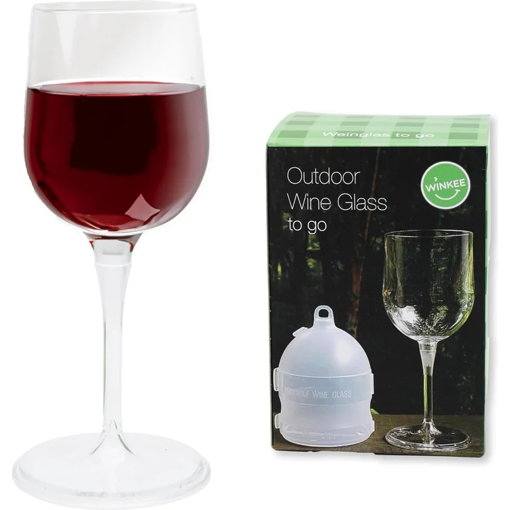 Winkee Weinglas To-go Weinglas mit Aufbewahrungsbox