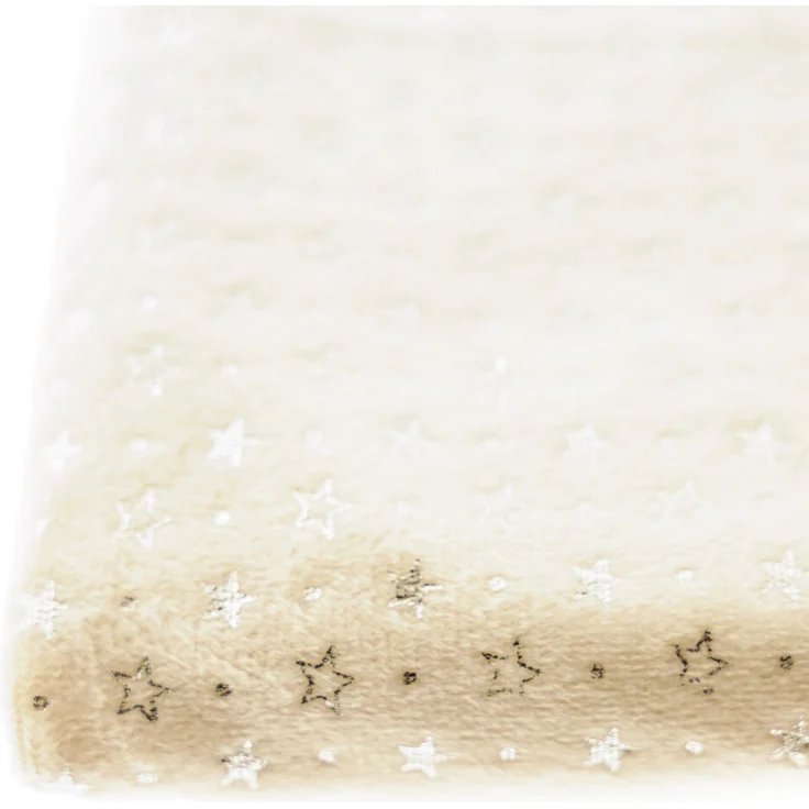 Almina Babydecken-Set mit Bärenkissen Zweilagige Babydecke aus Polyester Sternenmuster 100x80 cm Beige – Bild 5