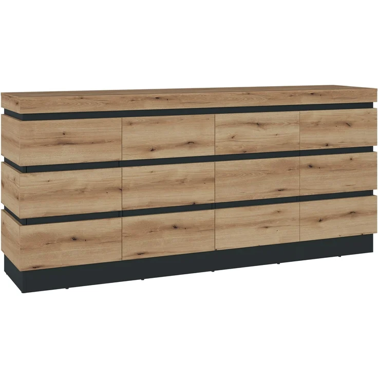 Sideboard >CORTE< in Coast Evoke Eiche/Kosmos Grau - 201,2x92,5x45cm (BxHxT) – Bild 1