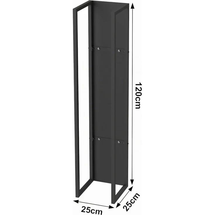 DanDiBo Kaminholzregal Innen Metall Schwarz Kaminholzständer 120 cm mit Rückwand an der Wand Hängend 96465 Holzkorb Kaminholzhalter Holzregal – Bild 2