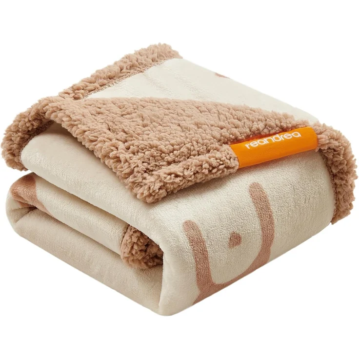 Feandrea Haustierdecke, wasserdicht, Sherpa Fleece, Beige, M (101x73 cm)