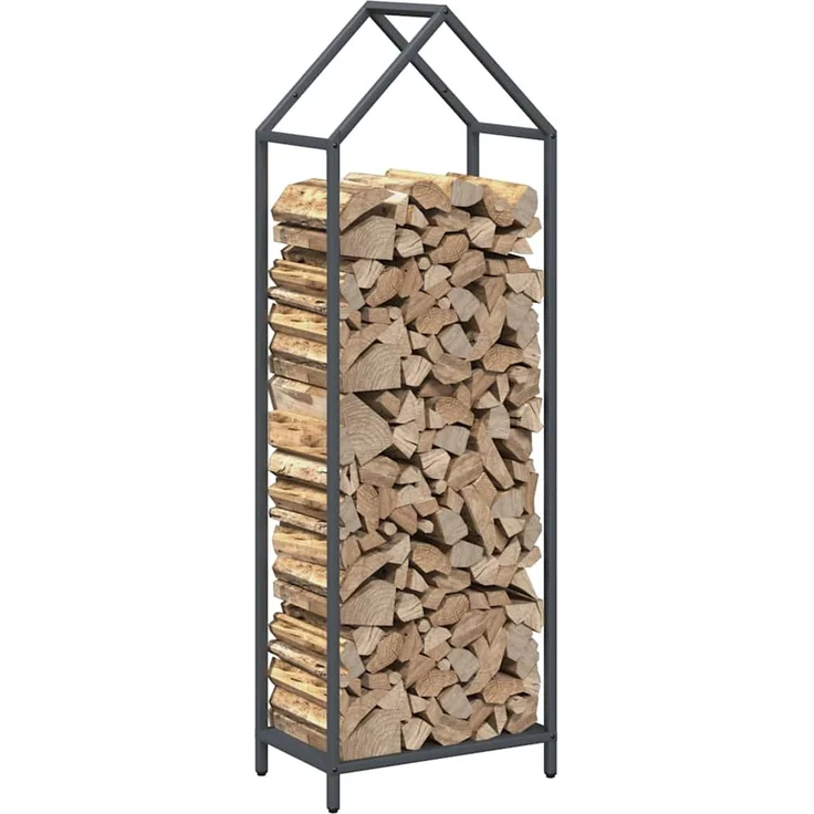 vidaXL Brennholzregal Anthrazit 40x25x120 cm Kaltgewalzter Stahl 864301 – Bild 4