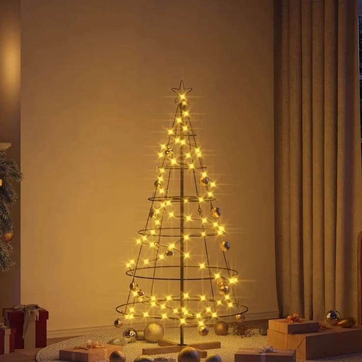 vidaXL Metall-Weihnachtsbaum mit Ständer KUOPIO 150 cm Stahl Schwarz 42019160 – Bild 4