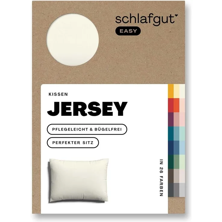 Schlafgut 'EASY' Kissenbezug, Jersey, Gelb-Licht, 70x90 cm