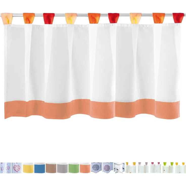 Bistrogardine mit Schlaufen ca. 150x45 cm Auswahl: orange - rot – Bild 3