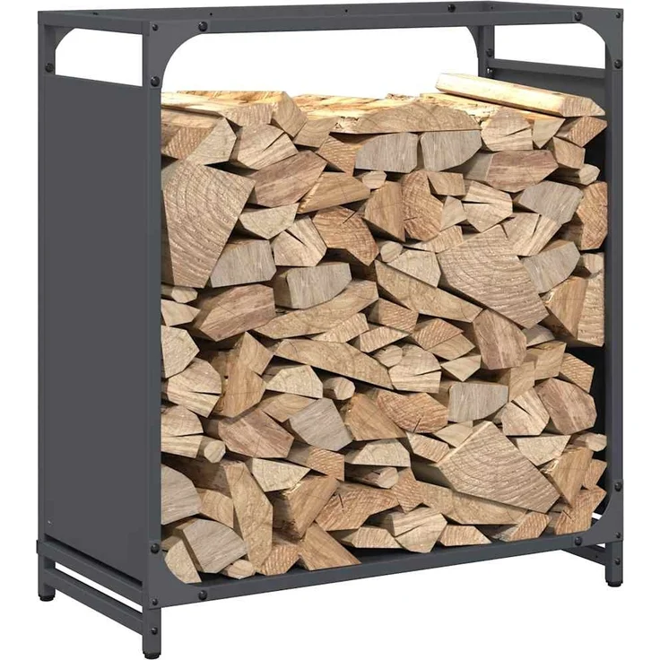 vidaXL Brennholzregal Anthrazit 60x28x65 cm Kaltgewalzter Stahl 864201 – Bild 3