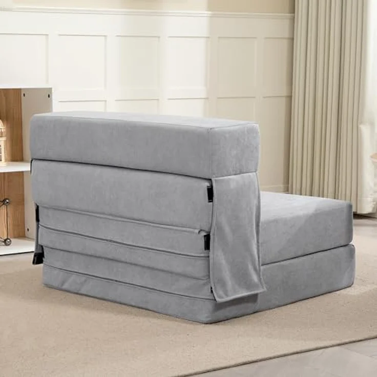 HOMCOM Schlafsofa klappbares Schlafsofa mit Bettfunktion, Lendenkissen, Sofa 1 Teile, Schlafsessel mit Bettfunktion – Bild 8
