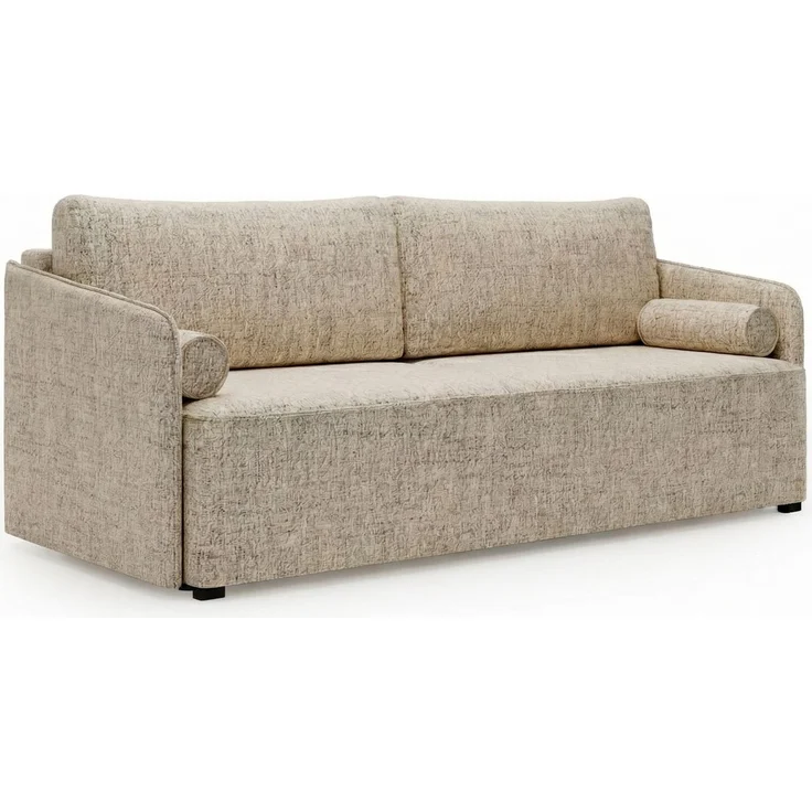 Wohnero 24 Erica Lux Premium Schlafsofa 202x93 cm mit Bettkasten & DL-Funktion – 145x192 cm Liegefläche, 3-Sitzer Sofa mit Bonellfeder - Rosa – Bild 2