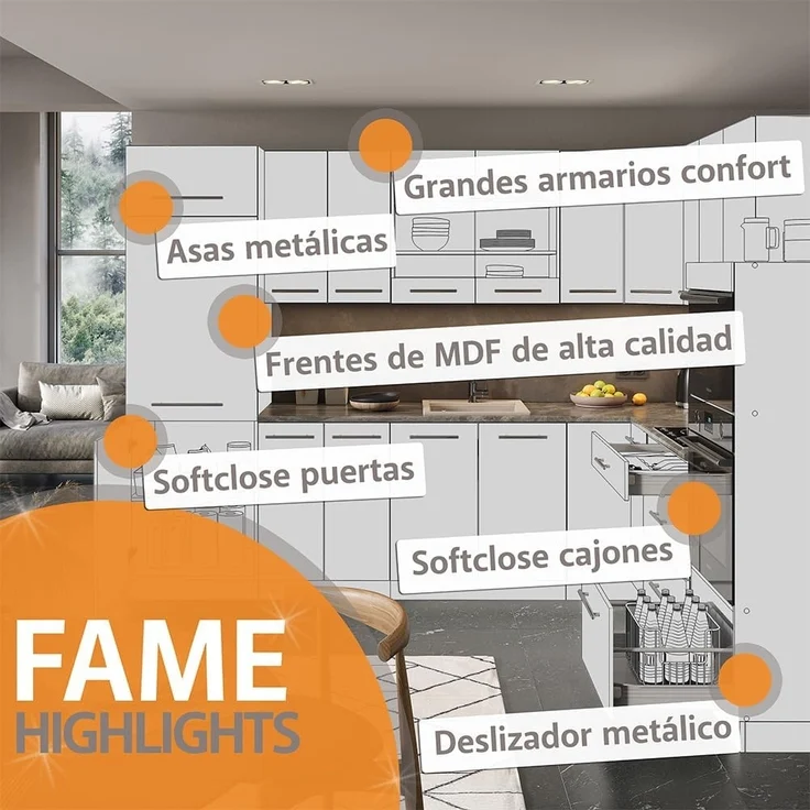 Hängeschrank Fame-Line Dunkelblau Hochglanz 30 cm Vicco – Bild 7