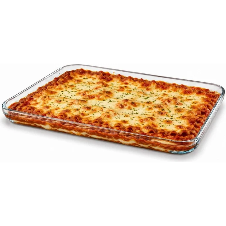 Pasabahce Auflaufform Borcam Rechteckige Glasform 1025 ml 334 × 244 mm, Borosilikatglas, (1-St), Ofen-, mikrowellen-, gefrier- und spülmaschinengeeignet – Bild 2