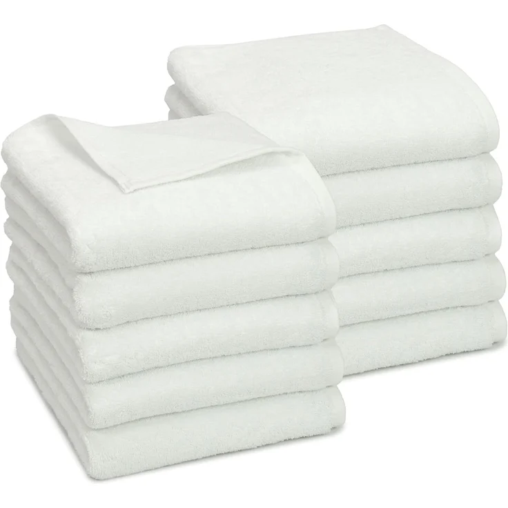 ZOLLNER 10er Set Tücher mit Aufhänger, 50x100 cm, Weiß – Bild 1