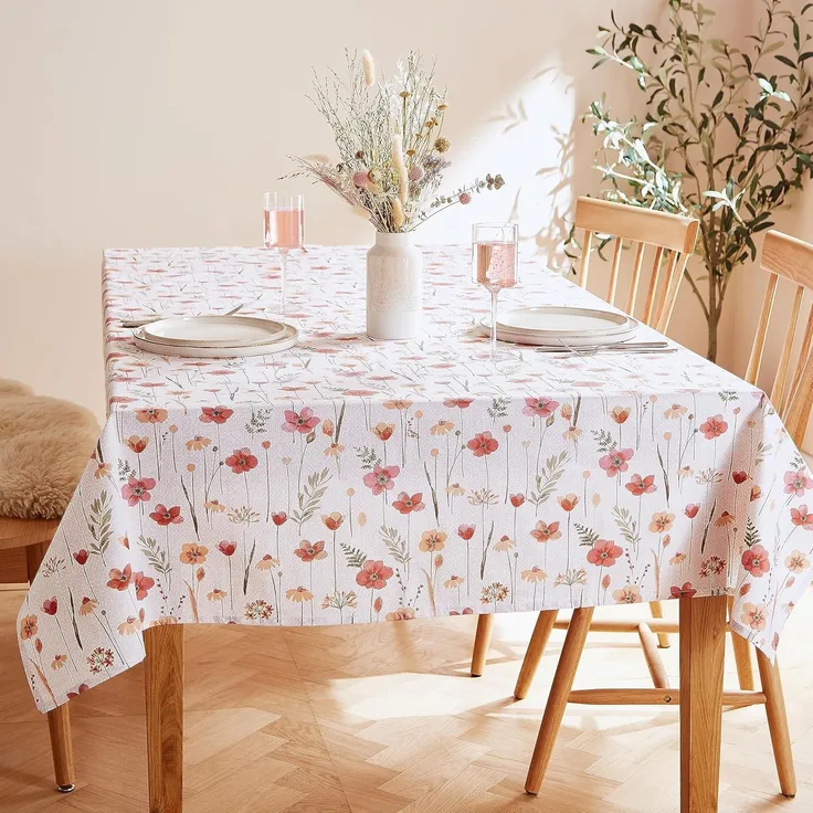 Catherine Lansfield Tischdecke aus Baumwolle, Motiv: Ernte, 137x229 cm, naturfarben