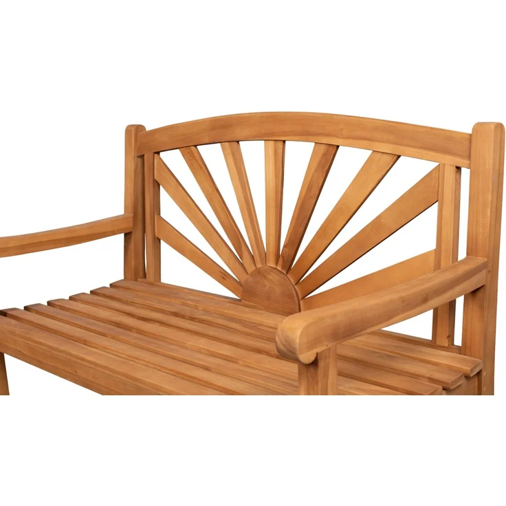 Teakholz Gartenbank Sonne 120 cm – Bild 3