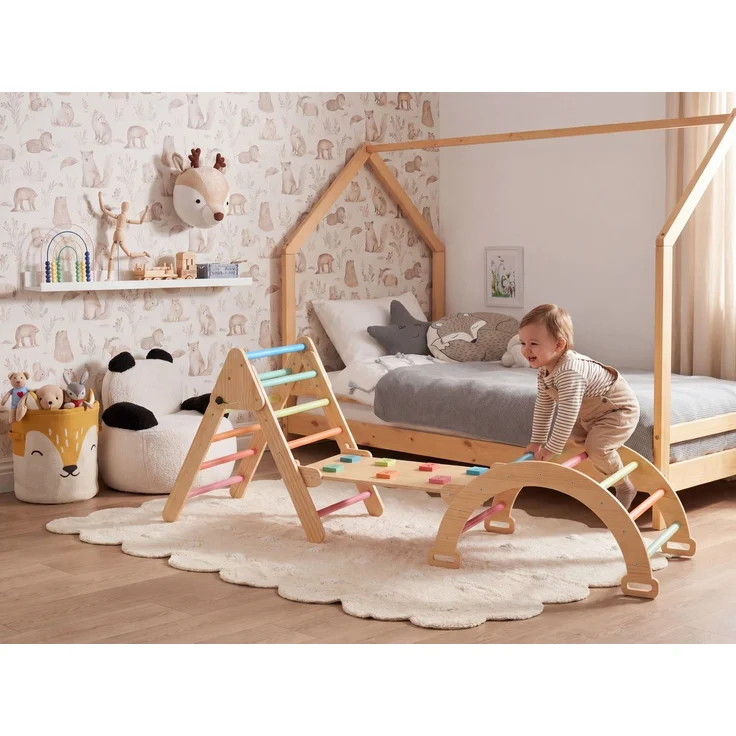 Multifunktionaler Kletterbogen MOAMA Kiefernholz Hellbraun – Bild 3