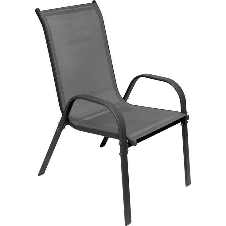 3-tlg. Bistro Garnitur Balkonset Garnitur Tisch + 2 Stapelstühle Ø60cm – Bild 2