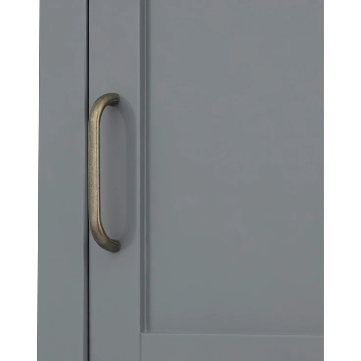 Teamson Home Wooden Badezimmerbades Lagerschrank mit 2 Türen, hoher Badezimmerschrank, graue Badezimmermöbel, verstellbare Lagerung, Mercer -Sammlung – Bild 6