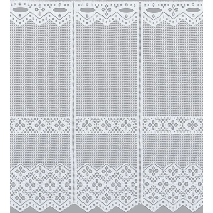 Scheibengardine Lysel - Kleeblatt Design (Bx H) 67,5cm * 45cm Weiß/reinweiß – Bild 3
