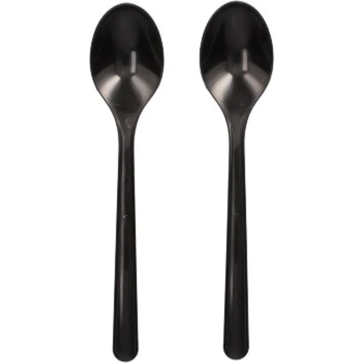 50 "Circulware" Mehrweg-Kaffeelöffel PP-MF 13 cm schwarz extra stabil