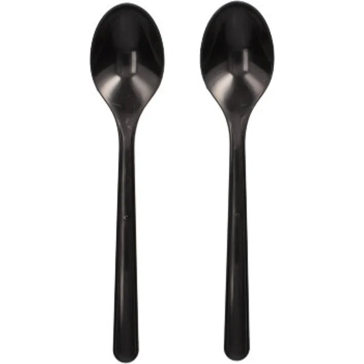 50 "Circulware" Mehrweg-Kaffeelöffel PP-MF 13 cm schwarz extra stabil