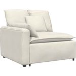 vidaXL Modulares Sofa Endmodul mit Armlehne Kissen Creme 100 cm 4104406