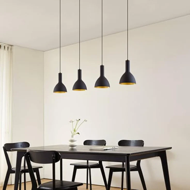 Arcchio Pendelleuchte Cosmina, 4-flammige Hängelampe in Schwarz aus Metall, E27 Deckenlampe für Esstisch und Küche – Bild 3