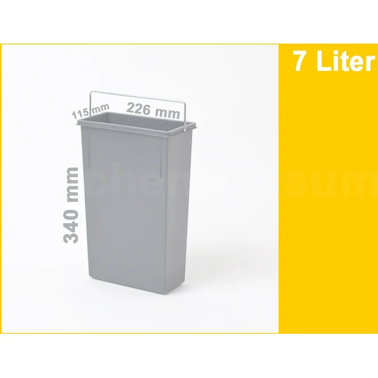 HAILO 1082479 Ersatzeimer 7 L mit Metallbügel grau für TANDEM 2-fach Abfallsorter / Hailo TA Swing 30.2/31 / Eimer / Mülleimer / Abfalleimer / Einsatz – Bild 4