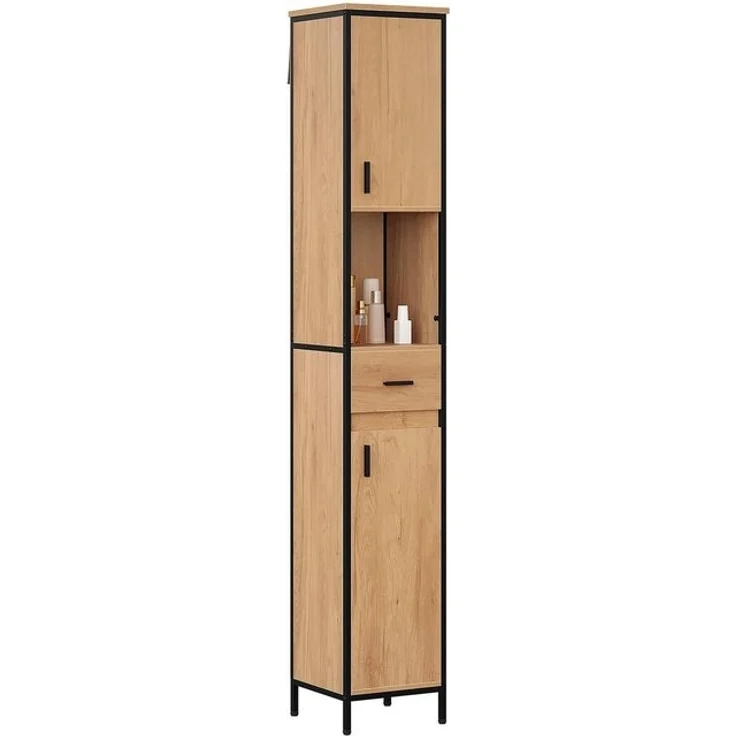 EUGAD Hochschrank (1-St) mit 5 Fächern 1 Schublade, natur, 30x180x30 cm – Bild 4