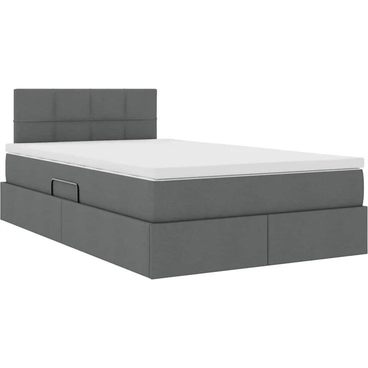 vidaXL LED-Speicherbett mit Matratze Dunkelgrau 120 x 200 cm Stoff 3371137 – Bild 6