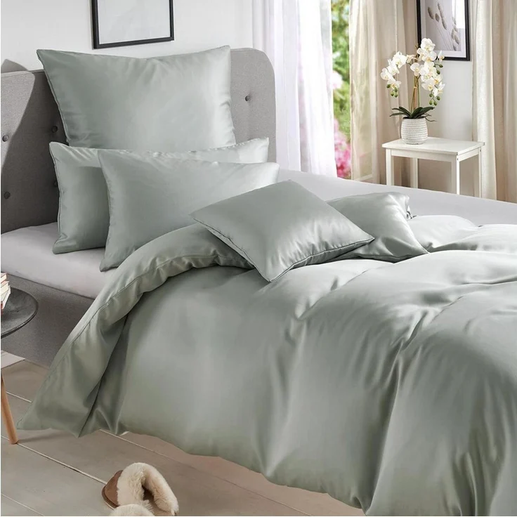 TRAUMSCHLAF Bettwäsche Uni Tencel™ Lyocell, Lyocell, 2 teilig, glatte Oberfläche und super angenehmes weiches Hautgefühl – Bild 3
