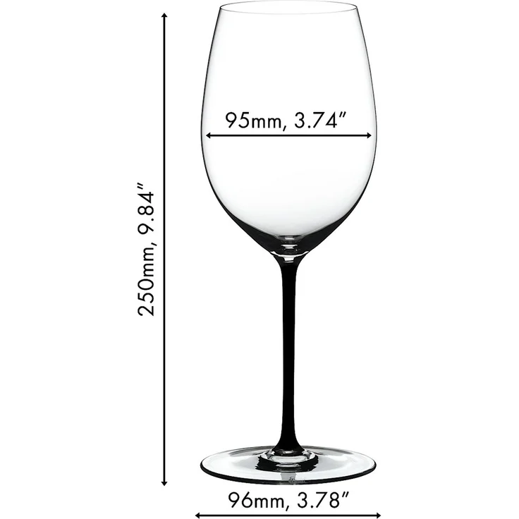 RIEDEL 4900/0B FATTO A MANO Cabernet / Merlot Weinglas - Stiel SCHWARZ – Bild 2