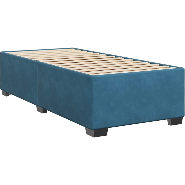 vidaXL Boxspringbett mit Matratze Dunkelblau 100 x 200 cm Samt 3450660 – Bild 5