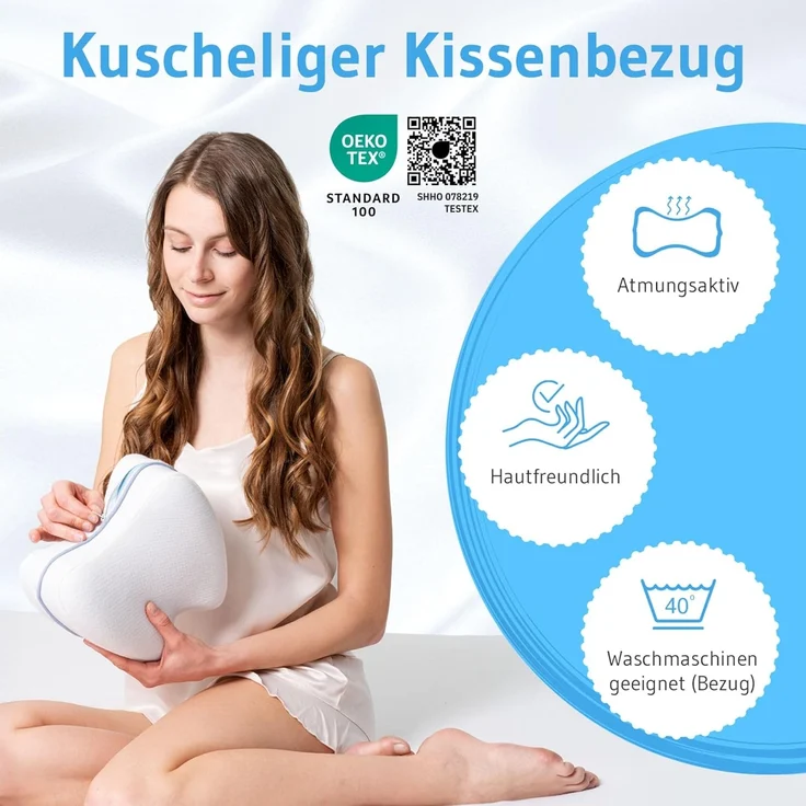 Third of Life Kniekissen Knie-Stützkissen für Seitenschläfer mit Memory Schaum, (1-St, Ergonomische Kniekissen für die Seitenlage von Third of Life), Unterstützt optimal eine gesunde Körperhaltung und die Wirbelsäule – Bild 6