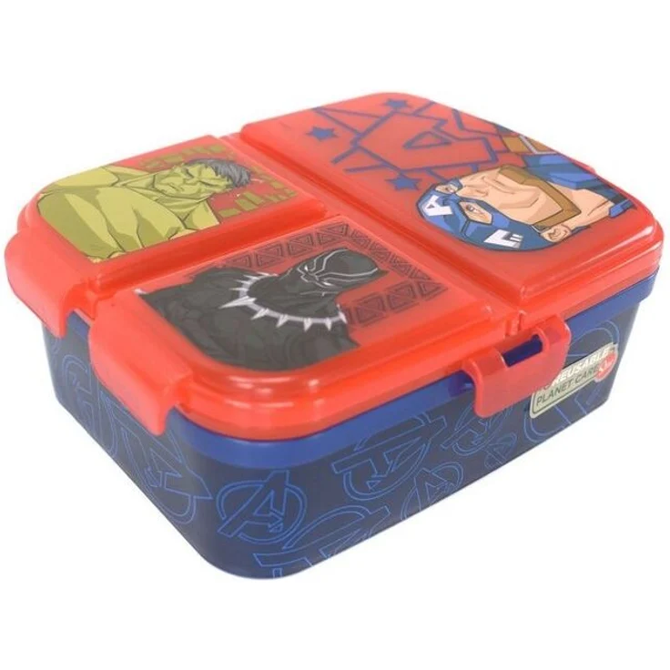 Lunchbox für Kinder mit 4 Fächern aus Kunststoff verschiedene Motive Avengers – Bild 4