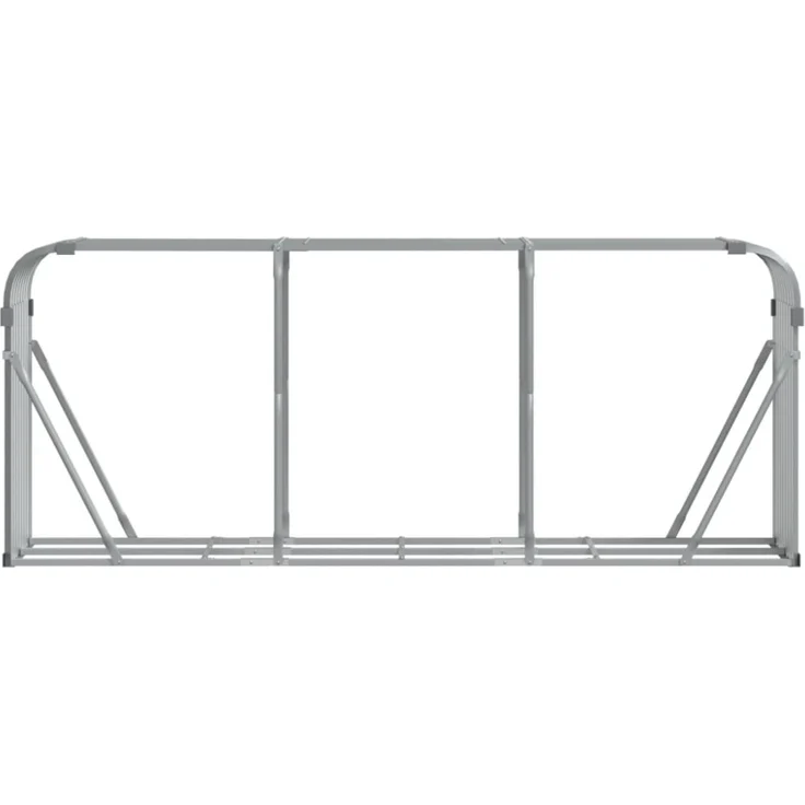 vidaXL Kaminholzunterstand Hellgrau 234x45x100 cm Verzinkter Stahl 364555 – Bild 3